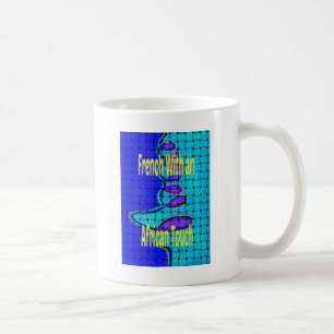 Französisch Blaues Afrikanisches Gewebe Abstrakte Kaffeetasse