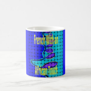 Französisch Blaues Afrikanisches Gewebe Abstrakte  Tasse