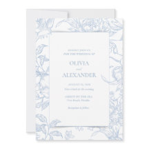 Französisch Blaues Blumen-Vogel-Botanisches Hochze