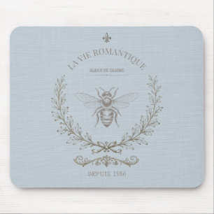 Französisch Blaues Honigbiene Vintage Französische Mousepad