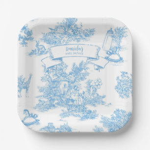 Französisch Blue and White Toile de Jouy Baby Dusc Pappteller