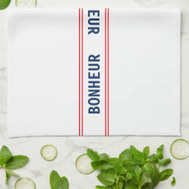 Französisch Blue Bonheur & Red Striping Küche Geschirrtuch