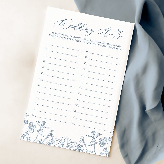 Französisch Blue Chinoiserie Blumendusche A-Z Game (Von Creator hochgeladen)