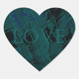 Französisch Blue Liebe Eat Play Blume Farben für a Herz-Aufkleber