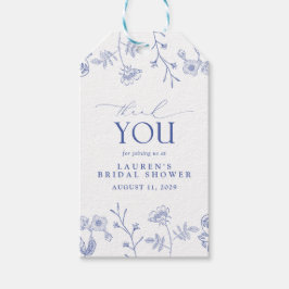 Französisch Blue & White Floral Brautparty Persönl Geschenkanhänger