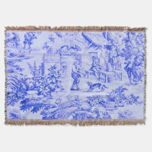 Französisch Blue White Toile Chinoiserie Rustikale Decke