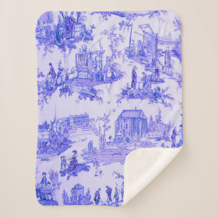 Französisch Blue White Toile Chinoiserie Stil Rust Sherpadecke