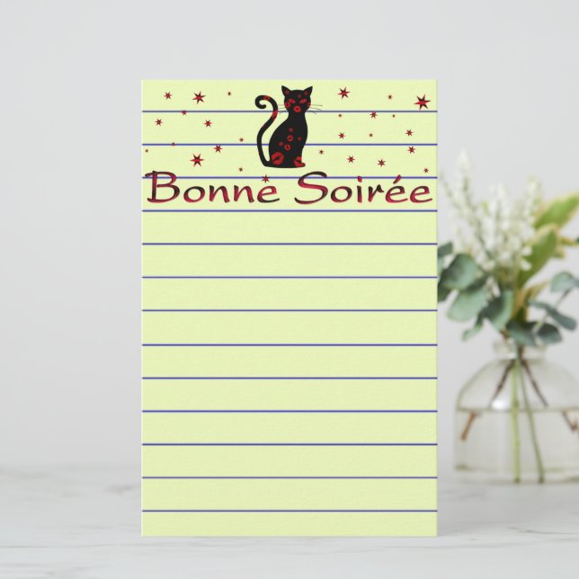 Französisch: Bonne Soiree Briefpapier (Stehend Vorderseite)