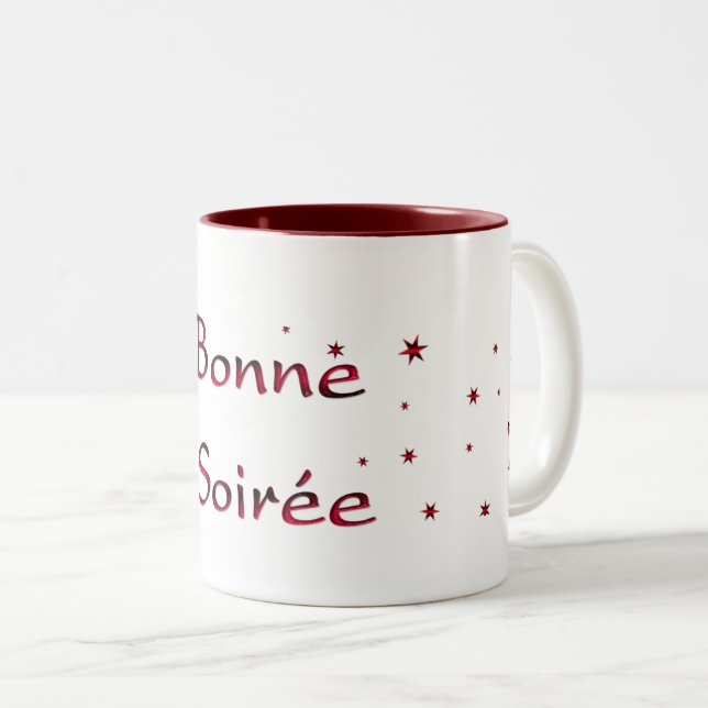 Französisch: Bonne Soiree Coffee Tasse (VorderseiteRechts)