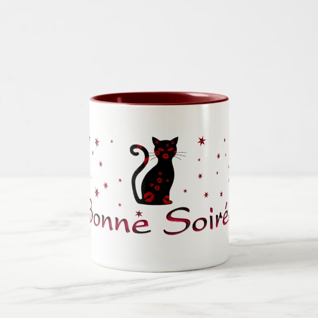 Französisch: Bonne Soiree Coffee Tasse (Mittel)