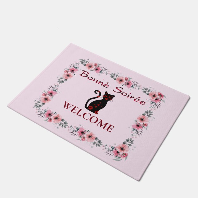Französisch: Bonne Soiree Doormat Fußmatte (Schrägansicht)