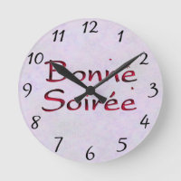 Französisch: Bonne Soiree Round Clock