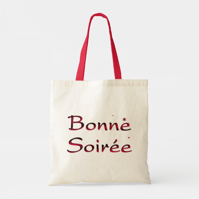 Französisch: Bonne Soiree Tote Bag Tragetasche (Rückseite)