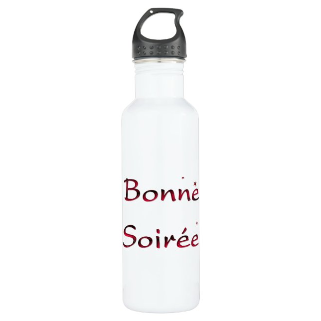 Französisch: Bonne Soiree Water Flasche Edelstahlflasche (Vorderseite)