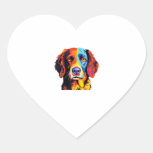 Französisch-Bretagne Spanische Mama Vater Dog Face Herz-Aufkleber