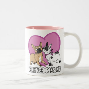 Französisch (Bulldog) Küssen Zweifarbige Tasse