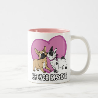 Französisch (Bulldog) Küssen Zweifarbige Tasse