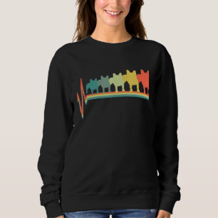 Französisch Bulldog Lover Heartbeat Retro Sweatshirt
