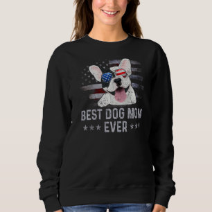 Französisch Bulldog Mama Vintag American Flag Patr Sweatshirt