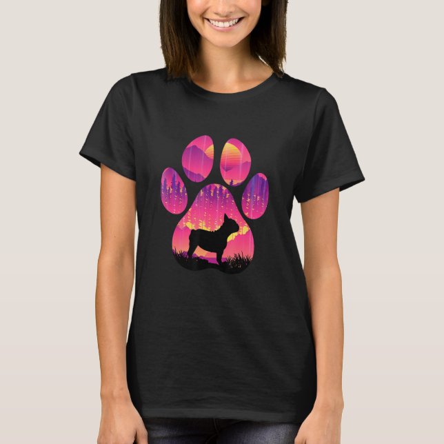Französisch Bulldog Paw Mama Vater Hunde Männer Mä T-Shirt (Vorderseite)