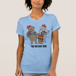Französisch Cartoon Tiere benutzerdefinierte Meldu T-Shirt