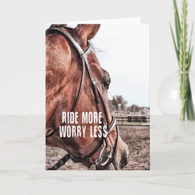 Französisch CHEVAL Grußkarte Dankeskarte (Vorderseite)