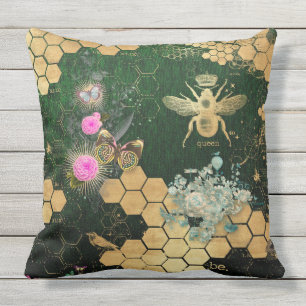 Französisch chic, viktorianisch, Biene, Blütenfoli Kissen