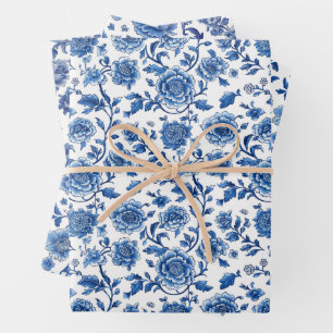 Französisch Chinoiserie Floral Geschenkpapier Set