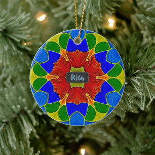 Französisch Cloisonne Email Art Look mit Namen Keramik Ornament