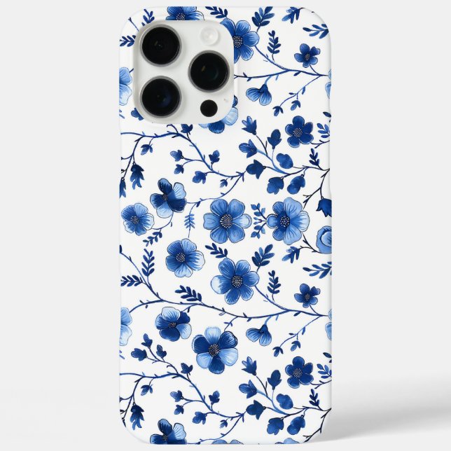 Französisch Cotgecore Blaue Blumenmuster Tissue Pa Case-Mate iPhone Hülle (Rückseite)