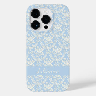 Französisch Country Light Blue Flora Personalisier Case-Mate iPhone 14 Pro Hülle