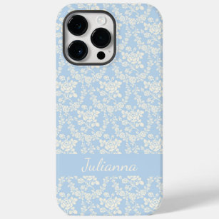 Französisch Country Light Blue Flora Personalisier Case-Mate iPhone 14 Pro Max Hülle