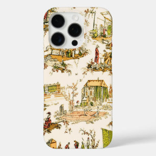 Französisch Creme Toile Chinoiserie Stil Rustikal iPhone 16 Pro Hülle