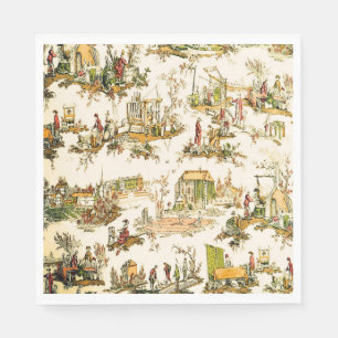 Französisch Creme Toile Chinoiserie Stil Rustikal Serviette