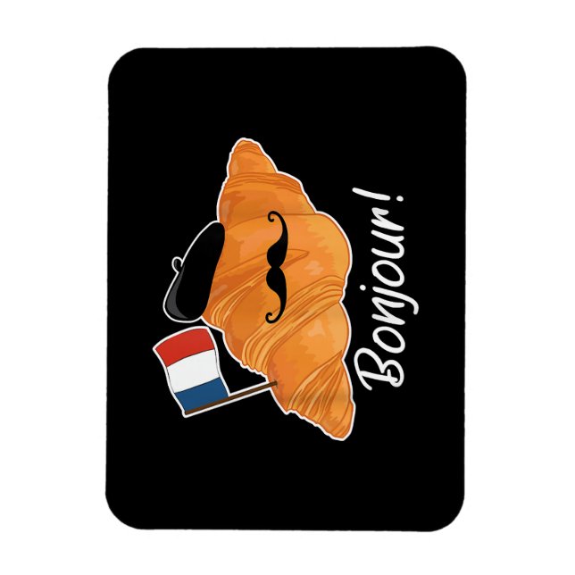 Französisch Croissant Lover France Flag Frankophil Magnet (Vertikal)