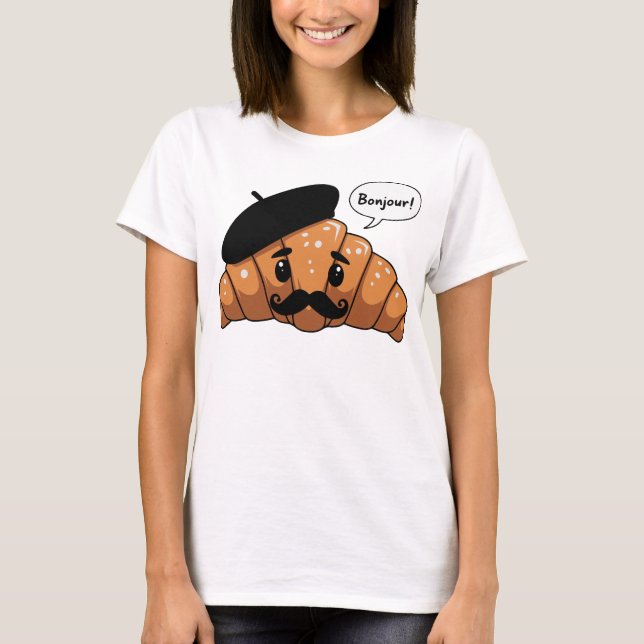 Französisch Croissant T-Shirt (Vorderseite)