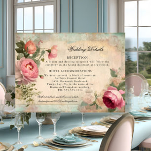 Französisch Elegante Vintag Blue Wedding Details Begleitkarte