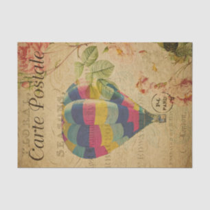 Französisch Ephemere Hot Air Ballon Floral Decoupa Seidenpapier