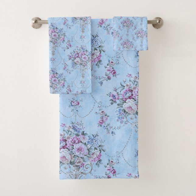 Französisch-Europa Blau Viktorianische Stilmöbel Badhandtuch Set (Insitu)