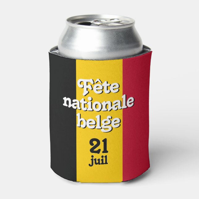 Französisch-Fête nationale belge belgische Flagge Dosenkühler (Kanne Vorderseite)