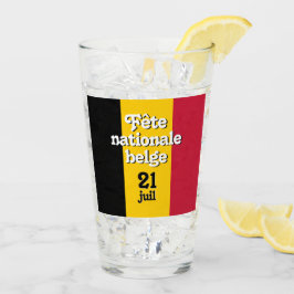 Französisch-Fête nationale belge belgische Flagge Glas