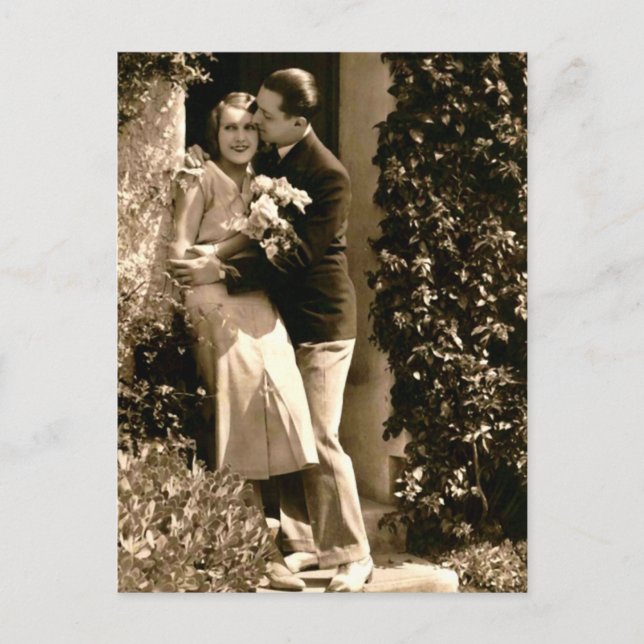 Französisch Flirt - Romantisches Vintag Postkarte (Vorderseite)