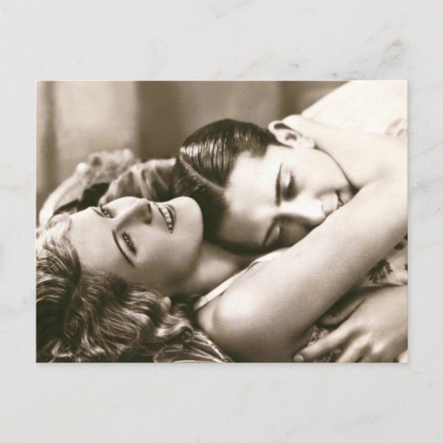 Französisch Flirt - Romantisches Vintag Postkarte (Vorderseite)