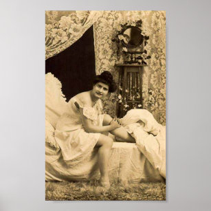 Französisch Flirt - Vintages Pinup Girl Poster