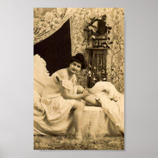 Französisch Flirt - Vintages Pinup Girl Poster
