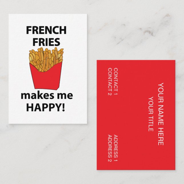 Französisch Fries Fast Food Restaurant Französisch Visitenkarte (Vorne/Hinten)