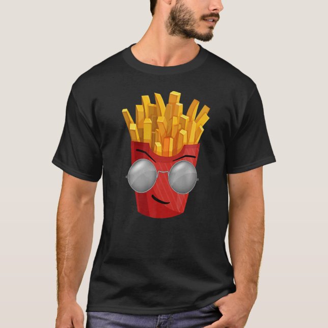 Französisch Fries Hipster Stil Fast Food T-Shirt (Vorderseite)