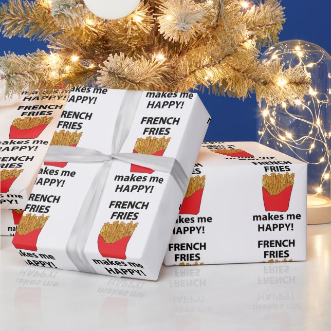 Französisch Fries macht mich glücklich Französisch Geschenkpapier (Feiertage)