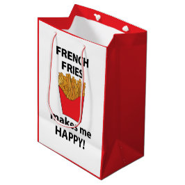 Französisch Fries macht mich glücklich Französisch Mittlere Geschenktüte
