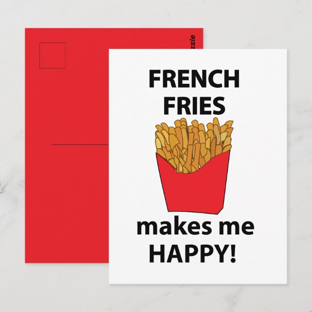 Französisch Fries macht mich glücklich Französisch Postkarte (Vorne/Hinten)
